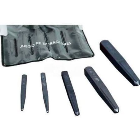 URREA Urrea Pipe Extractor Set, 1/8" To 3/8", Straight Flute, 5 Pieces 9500A